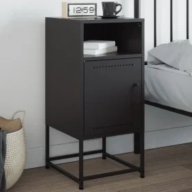 Mesita de noche acero negra 36x39x78 cm de , Mesitas de noche - Ref: Foro24-846566, Precio: 67,75 €, Descuento: %