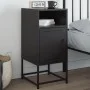 Black steel bedside table 36x39x78 cm by , Nightstands - Ref: Foro24-846566, Price: 67,70 €, Discount: %