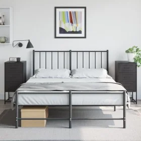 Nachttische, 2 Stück, Schwarz, aus Stahl, 36x39x78 cm. von , Nachttische - Ref: Foro24-846579, Preis: 112,99 €, Rabatt: %