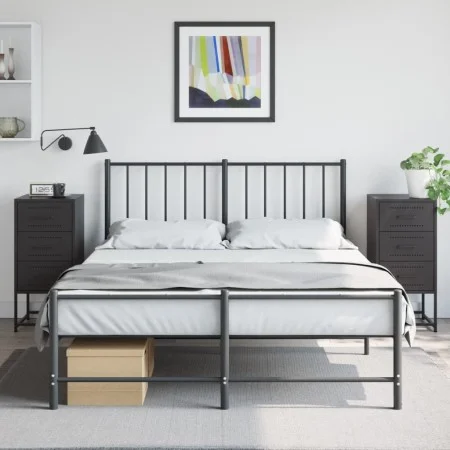 Bedside tables 2 units black steel 36x39x78 cm by , Nightstands - Ref: Foro24-846579, Price: 112,99 €, Discount: %