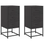 Bedside tables 2 units black steel 36x39x78 cm by , Nightstands - Ref: Foro24-846579, Price: 112,99 €, Discount: %