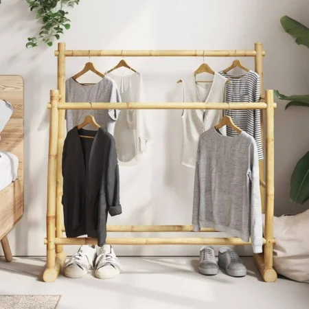 Bamboo coat rack 100x30x100 cm by , Luggage racks and suitcase holders - Ref: Foro24-368042, Price: 54,86 €, Discount: %