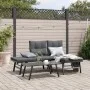 Garden bench cushions 2 pieces steel powder-coated black by , garden benches - Ref: Foro24-4008104, Price: 219,97 €, Discount: %