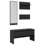 4-piece engineered wood entryway furniture set in black by , Benches for halls and storage - Ref: Foro24-847920, Price: 113,9...