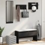 4-piece engineered wood entryway furniture set in black by , Benches for halls and storage - Ref: Foro24-847920, Price: 115,7...