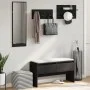 4-piece engineered wood entryway furniture set in black by , Benches for halls and storage - Ref: Foro24-847920, Price: 113,9...