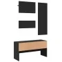 4-piece engineered wood entryway furniture set in black by , Benches for halls and storage - Ref: Foro24-847920, Price: 113,9...