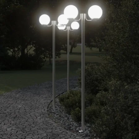 Farolas de exterior 3 unidades acero inoxidable 215 cm de , Iluminación de exterior - Ref: Foro24-4006389, Precio: 260,32 €, ...
