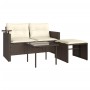 Drei-teiliges Gartensofa-Set und braune Kissen aus synthetischem Rattan. von , Outdoor-Sofas - Ref: Foro24-365459, Preis: 211...