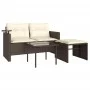 Three-piece garden sofa set and brown synthetic rattan cushions. by , Outdoor sofas - Ref: Foro24-365459, Price: 220,79 €, Di...