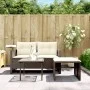 Three-piece garden sofa set and brown synthetic rattan cushions. by , Outdoor sofas - Ref: Foro24-365459, Price: 220,79 €, Di...