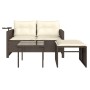Drei-teiliges Gartensofa-Set und braune Kissen aus synthetischem Rattan. von , Outdoor-Sofas - Ref: Foro24-365459, Preis: 211...