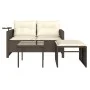 Three-piece garden sofa set and brown synthetic rattan cushions. by , Outdoor sofas - Ref: Foro24-365459, Price: 220,79 €, Di...