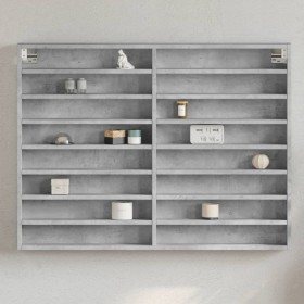 Ingenieurholz-Vitrine in Betongrau 100x8,5x75 cm von , Regale und Regale - Ref: Foro24-847936, Preis: 58,90 €, Rabatt: %