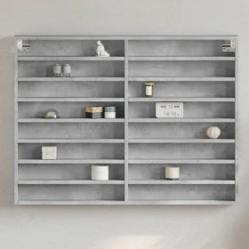 Vitrina de madera de ingeniería gris hormigón 100x8,5x75 cm de , Estantes y estanterías - Ref: Foro24-847936, Precio: 57,84 €...