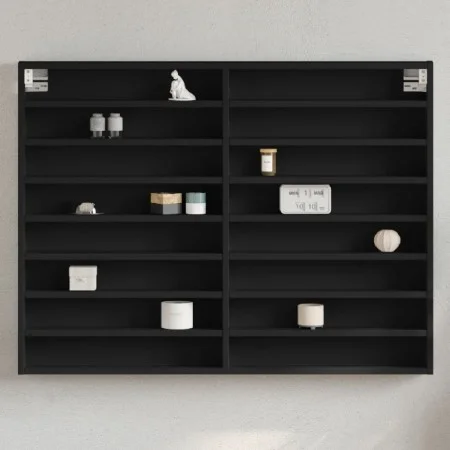 Black engineered wood display case 100x8.5x75 cm by , Shelves and shelves - Ref: Foro24-847934, Price: 61,01 €, Discount: %