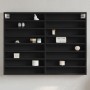 Vitrina de madera de ingeniería negra 100x8,5x75 cm de , Estantes y estanterías - Ref: Foro24-847934, Precio: 62,05 €
