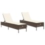Sun loungers with cushions 2 units synthetic brown rattan by , Loungers - Ref: Foro24-3261588, Price: 300,79 €, Discount: %