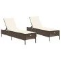 Sun loungers with cushions 2 units synthetic brown rattan by , Loungers - Ref: Foro24-3261588, Price: 295,24 €, Discount: %