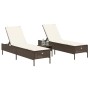 Sun loungers with cushions 2 units synthetic brown rattan by , Loungers - Ref: Foro24-3261588, Price: 300,79 €, Discount: %