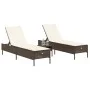 Sun loungers with cushions 2 units synthetic brown rattan by , Loungers - Ref: Foro24-3261588, Price: 295,24 €, Discount: %