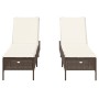 Sun loungers with cushions 2 units synthetic brown rattan by , Loungers - Ref: Foro24-3261588, Price: 300,79 €, Discount: %