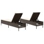 Liegestühle mit Kissen, 2 Stück, aus braunem Kunst-Rattan. von , Liegen - Ref: Foro24-3261588, Preis: 300,79 €, Rabatt: %