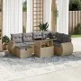 Garden sofa set with 8 pieces of synthetic beige rattan and cushions. by , Garden sets - Ref: Foro24-3275159, Price: 569,68 €...