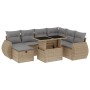 Garden sofa set with 8 pieces of synthetic beige rattan and cushions. by , Garden sets - Ref: Foro24-3275159, Price: 549,33 €...