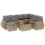 Garden sofa set with 8 pieces of synthetic beige rattan and cushions. by , Garden sets - Ref: Foro24-3275159, Price: 569,68 €...