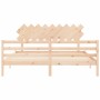 Double bed frame with solid wood headboard by vidaXL, Beds and slatted bases - Ref: Foro24-3195301, Price: 153,48 €, Discount: %