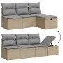 Garden sofa set with 8 pieces of synthetic beige rattan and cushions. by , Garden sets - Ref: Foro24-3275159, Price: 569,68 €...