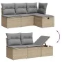 Garden sofa set with 6-piece synthetic rattan beige cushions by , Garden sets - Ref: Foro24-3275289, Price: 418,49 €, Discoun...
