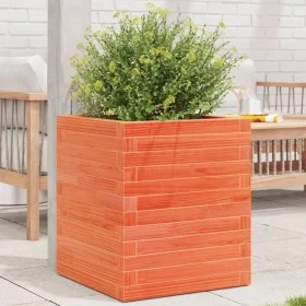 Solid pine wood brown waxed planter 40x40x46 cm by , Pots and planters - Ref: Foro24-3282401, Price: 99,44 €, Discount: %