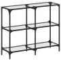 Mesa consola superficie vidrio transparente acero 98x30x81 cm de , Mesas consola - Ref: Foro24-846028, Precio: 67,34 €, Descu...