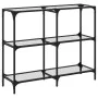 Console table with transparent glass surface and steel frame 98x30x81 cm by , console tables - Ref: Foro24-846028, Price: 67,...