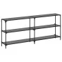 Console table with black glass surface and steel frame 194.5x30x81cm by , console tables - Ref: Foro24-846035, Price: 104,05 ...