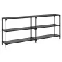 Console table with black glass surface and steel frame 194.5x30x81cm by , console tables - Ref: Foro24-846035, Price: 104,05 ...