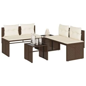 Garden sofa set 4 pieces with brown synthetic rattan cushions by , Garden sets - Ref: Foro24-4003879, Price: 286,90 €, Discou...