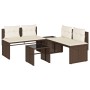 Gartensofagarnitur 4-teilig mit braunen Polstern aus synthetischem Rattan. von , Gartensets - Ref: Foro24-4003879, Preis: 286...