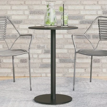 Round garden table, black steel, Ø50x72 cm by , Garden tables - Ref: Foro24-4009308, Price: 90,74 €, Discount: %