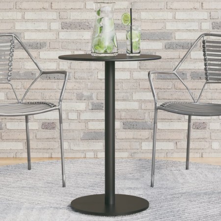 Round garden table, black steel, Ø50x72 cm by , Garden tables - Ref: Foro24-4009308, Price: 92,42 €, Discount: %