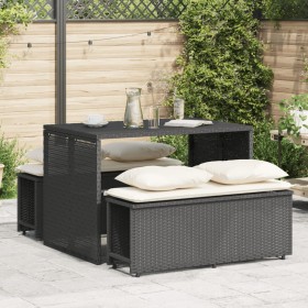 Garden dining set 3 pieces with black synthetic rattan cushions by , Garden sets - Ref: Foro24-4003902, Price: 239,35 €, Disc...