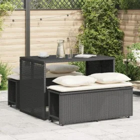 Garden dining set 3 pieces with black synthetic rattan cushions by , Garden sets - Ref: Foro24-4003902, Price: 236,35 €, Disc...