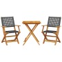3-piece PE rattan and solid black wood bistro set by , Garden sets - Ref: Foro24-3281802, Price: 188,52 €, Discount: %
