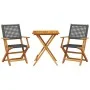 3-piece PE rattan and solid black wood bistro set by , Garden sets - Ref: Foro24-3281802, Price: 181,09 €, Discount: %