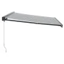 Retractable aluminum awning with anthracite gray and white fabric, 4x3 m. by , Awnings - Ref: Foro24-3216130, Price: 462,18 €...