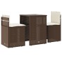 Garden chairs and table with cushions 3 pieces brown PE rattan by , Garden sets - Ref: Foro24-4003870, Price: 195,50 €, Disco...
