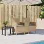 2-seater garden sofa with table and beige PE rattan cushions by , Outdoor sofas - Ref: Foro24-4003887, Price: 143,00 €, Disco...