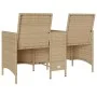 2-seater garden sofa with table and beige PE rattan cushions by , Outdoor sofas - Ref: Foro24-4003887, Price: 140,60 €, Disco...